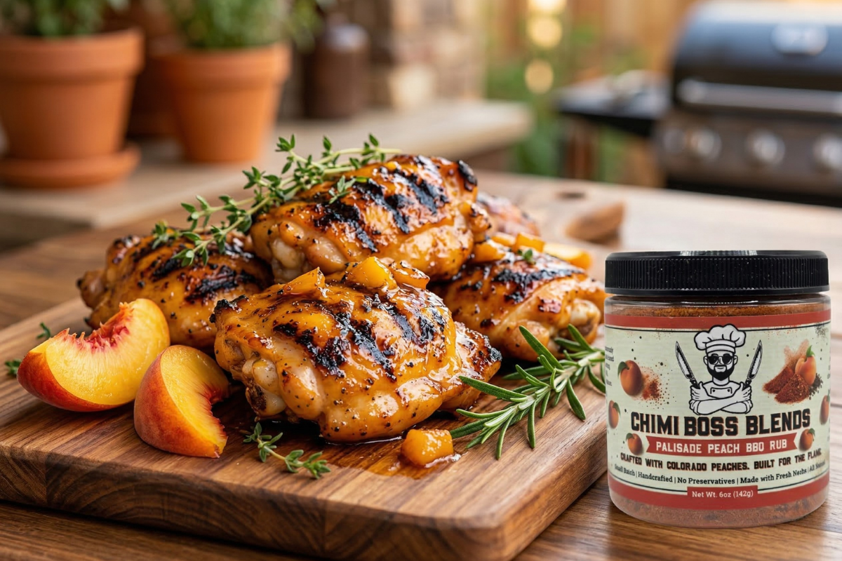Palisade Peach BBQ Grilled Chicken Recipe (Sweet, Smoky & Ready in 30 Minutes) - Chimi Boss Blends