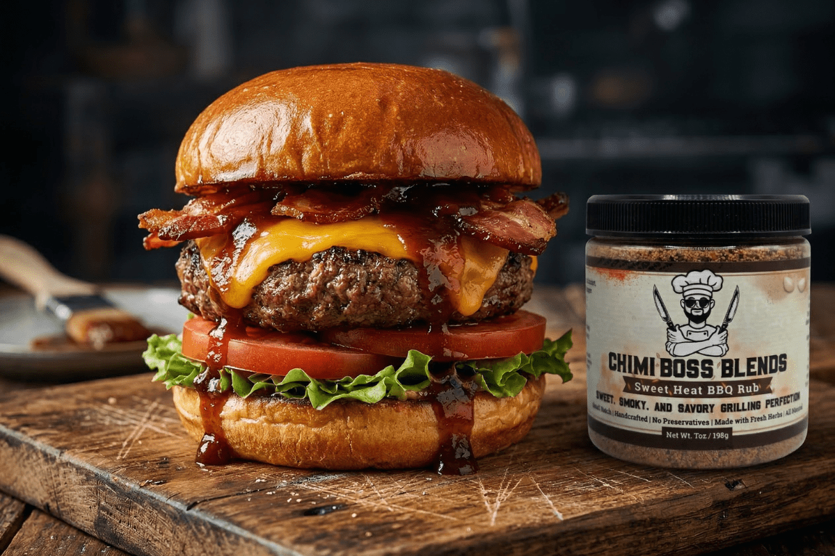 Sweet Heat BBQ Bacon Burger Recipe (Juicy, Bold & Absolutely Unstoppable) - Chimi Boss Blends
