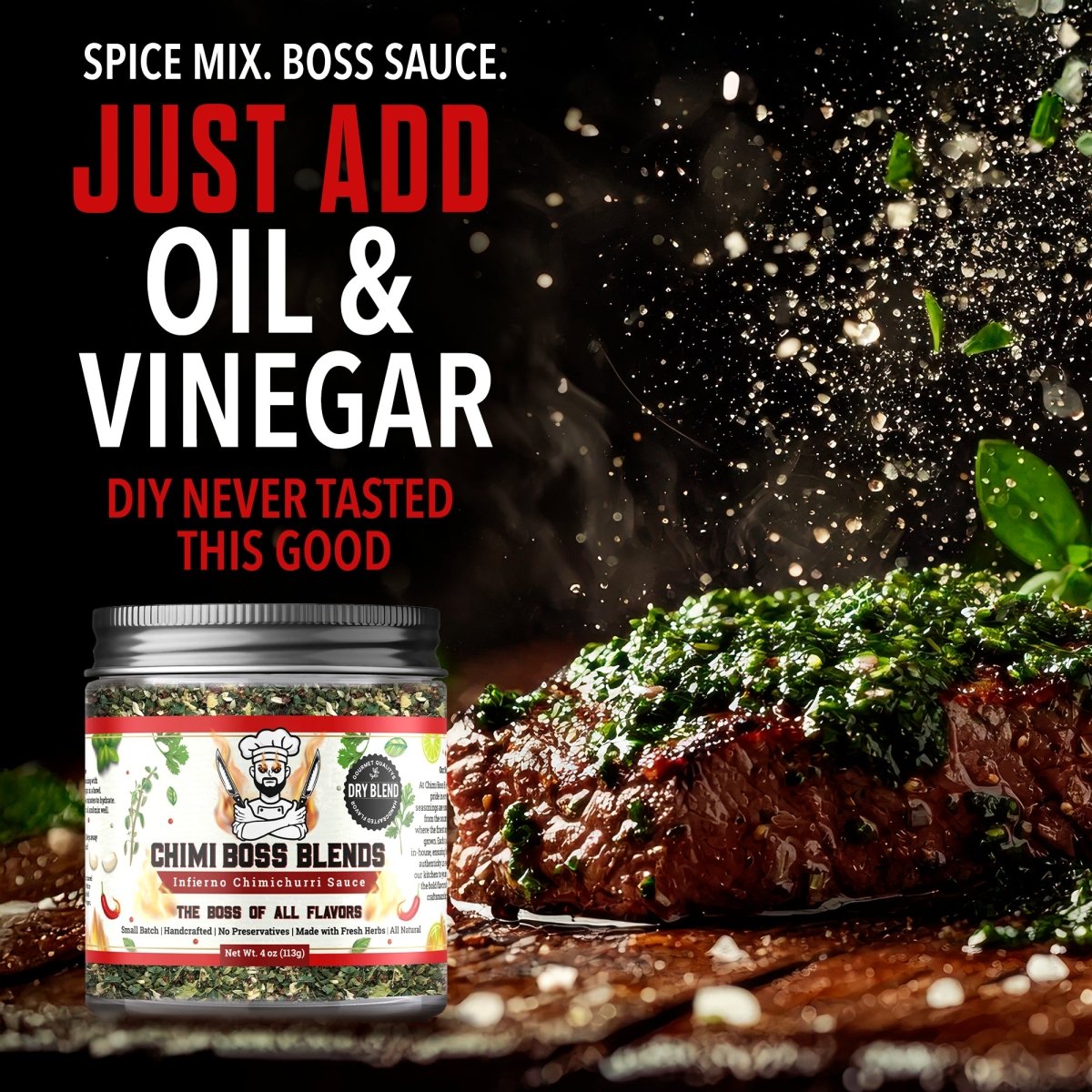 Infierno Chimichurri Dry Blend 4oz - Chimi Boss Blends
