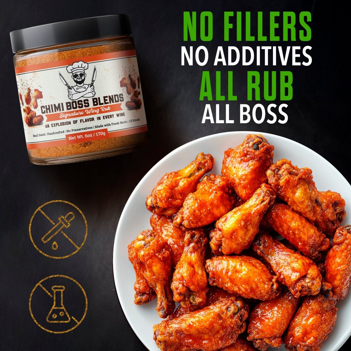 Signature Wing Rub Seasoning 6oz - Chimi Boss Blends