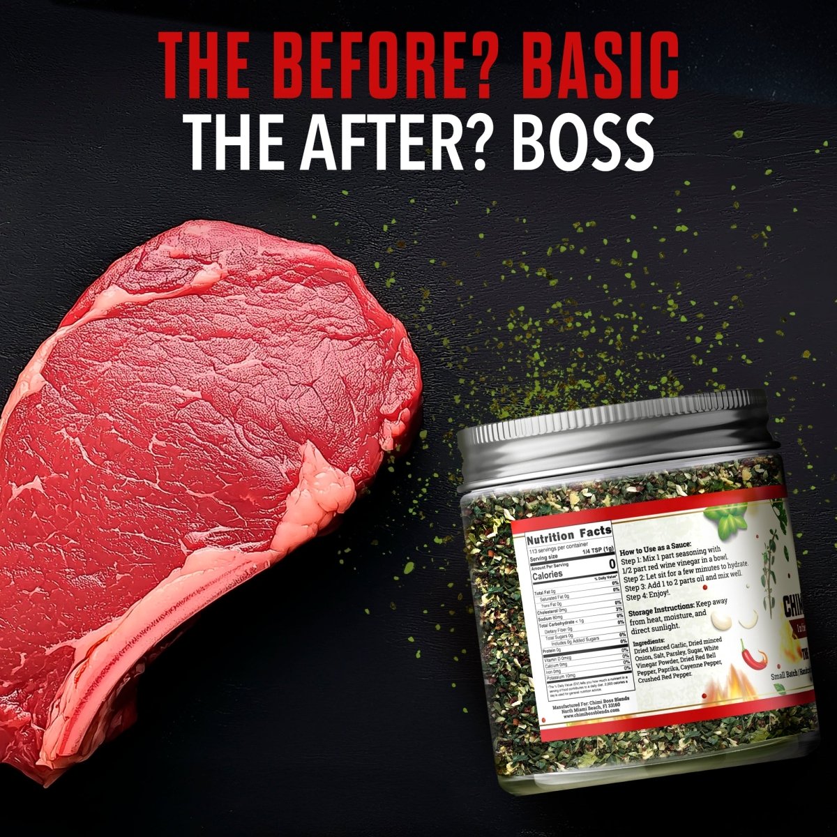 Infierno Chimichurri Dry Blend 4oz - Chimi Boss Blends
