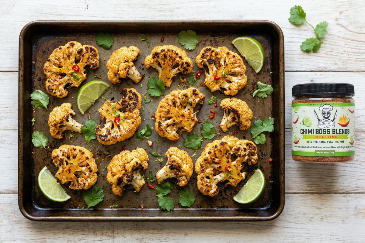 Chili Lime Roasted Cauliflower (Crispy, Bold & Ready in 30 Minutes) - Chimi Boss Blends