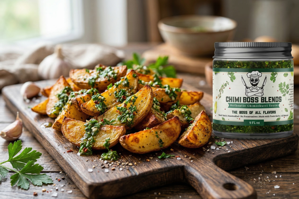 Chimichurri Roasted Potatoes (Crispy, Herby & Impossible to Stop Eating) - Chimi Boss Blends 
