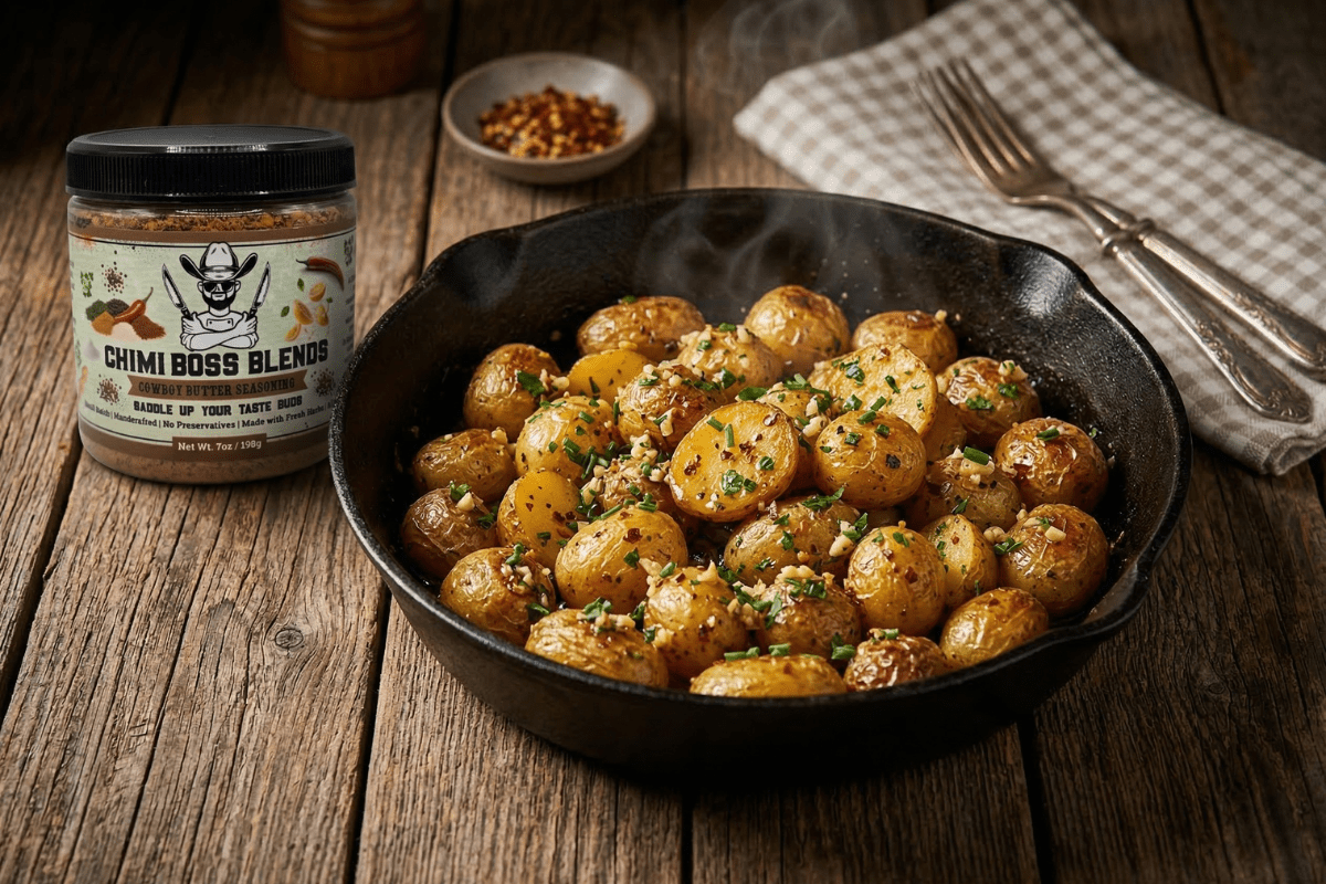 Cowboy Butter Roasted Potatoes Recipe (Crispy, Buttery & Absolutely Addictive) - Chimi Boss Blends 