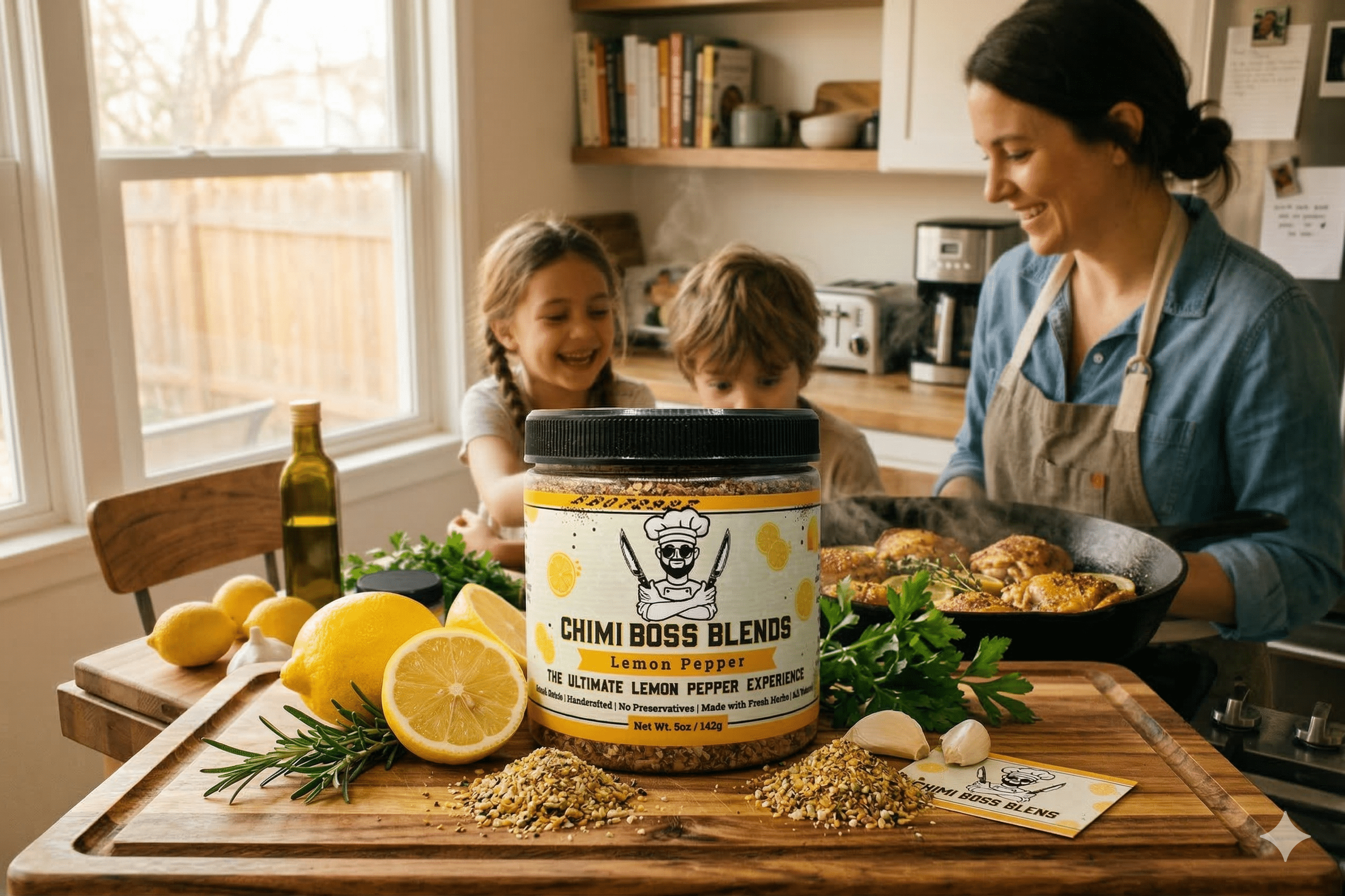 Lemon Pepper Chicken Thighs (Skillet, Oven, or Air Fryer) - Chimi Boss Blends 