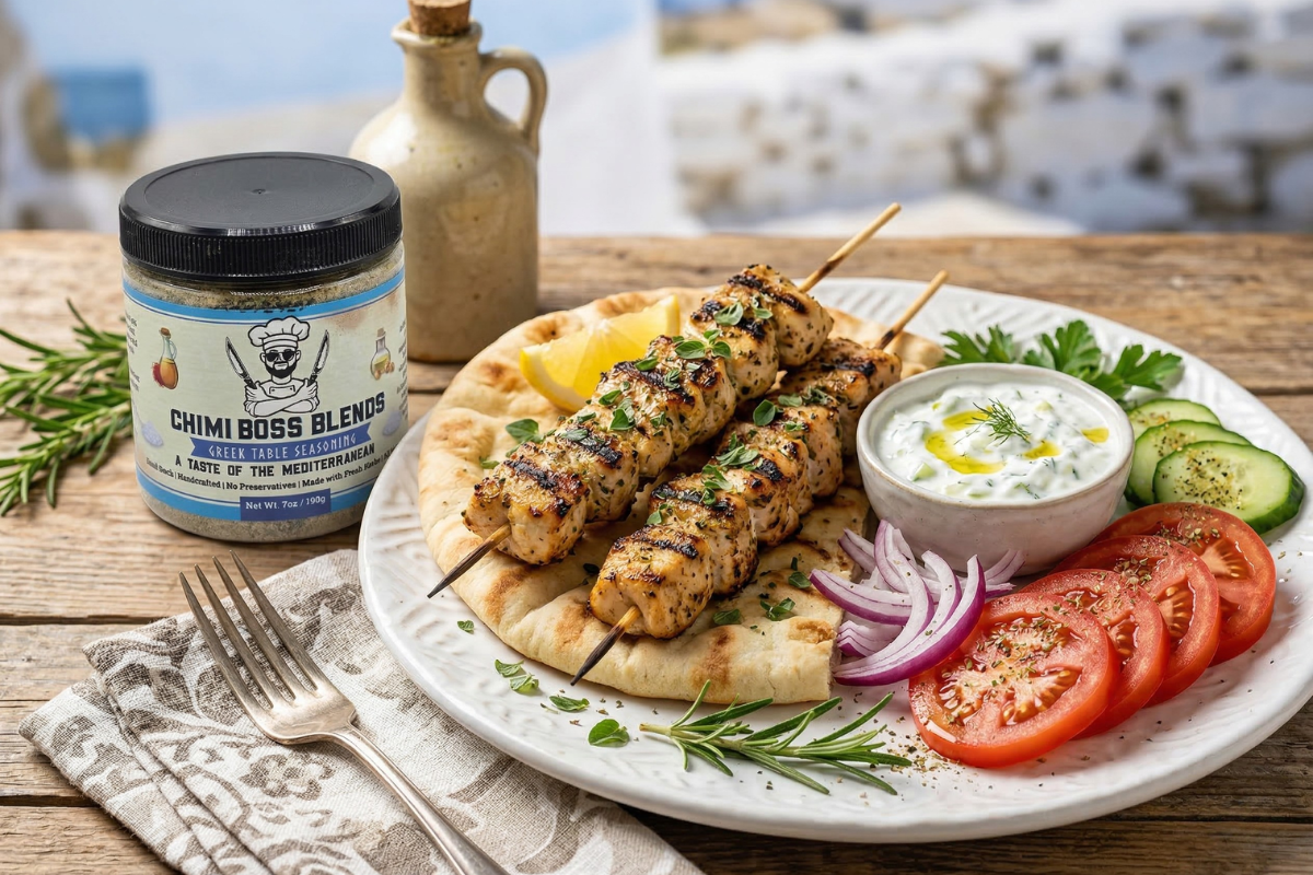 Greek Chicken Souvlaki Recipe (Juicy, Herb-Marinated & Ready in 30 Minutes) - Chimi Boss Blends 