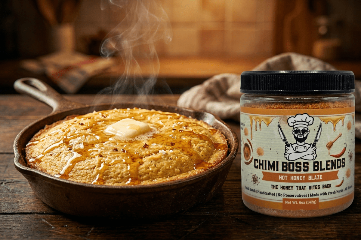 Hot Honey Cornbread (Golden, Bold & Ready in 25 Minutes) - Chimi Boss Blends