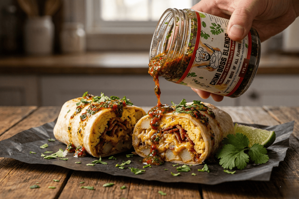 Infierno Chimichurri Breakfast Burrito (Bold, Loaded & Ready in 15 Minutes) - Chimi Boss Blends