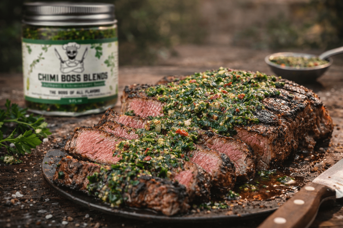 Chimichurri Steak (Argentinian Grilled Steak Recipe) - Chimi Boss Blends