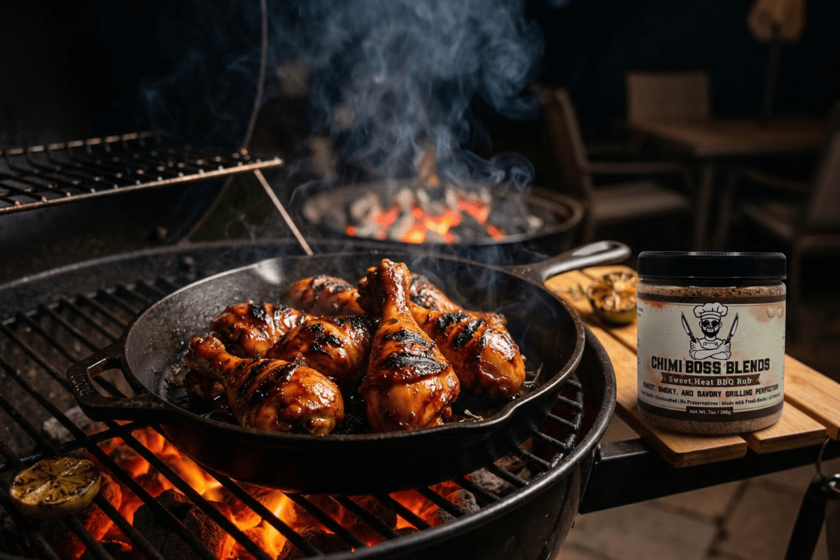 Sweet Heat BBQ Chicken Drumsticks (Oven, Grill, or Smoker) - Chimi Boss Blends 
