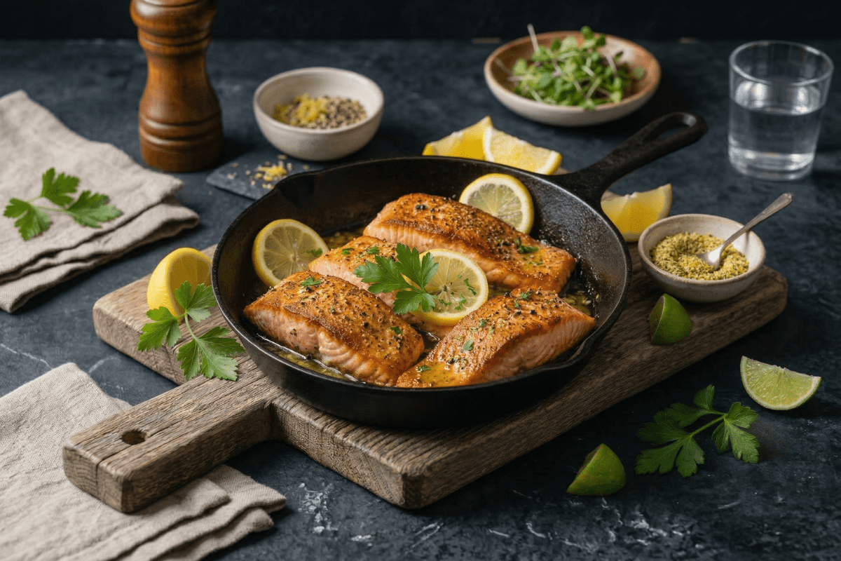 Lemon Pepper Salmon (Skillet, Oven, Grill, or Air Fryer) - Chimi Boss Blends 