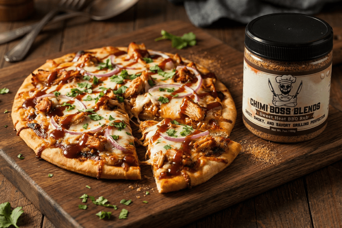 Sweet Heat BBQ Chicken Flatbread (Crispy, Bold & Ready in 20 Minutes) - Chimi Boss Blends