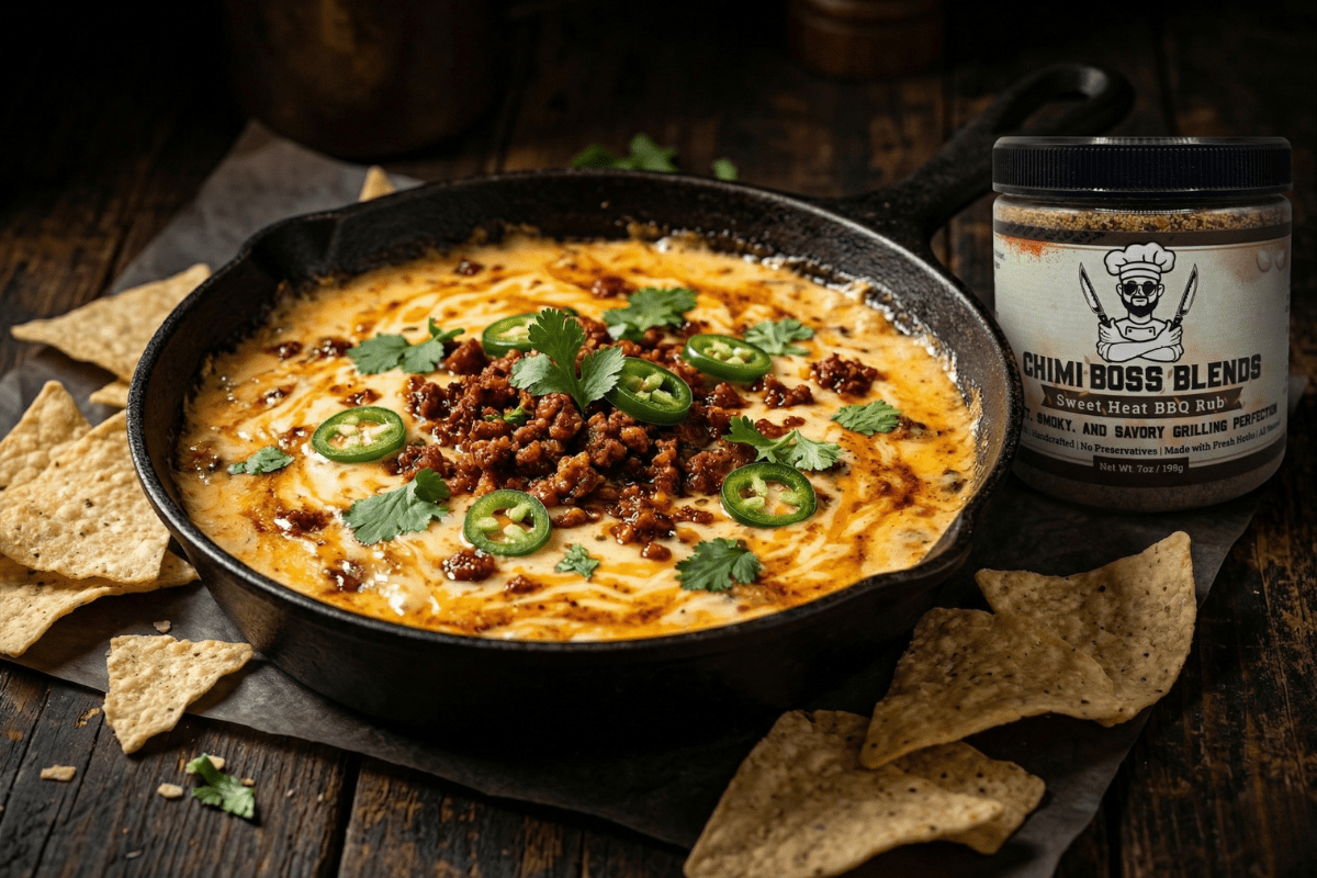 Sweet Heat BBQ Smoked Queso Dip (Bold, Cheesy & Ready in 20 Minutes) - Chimi Boss Blends