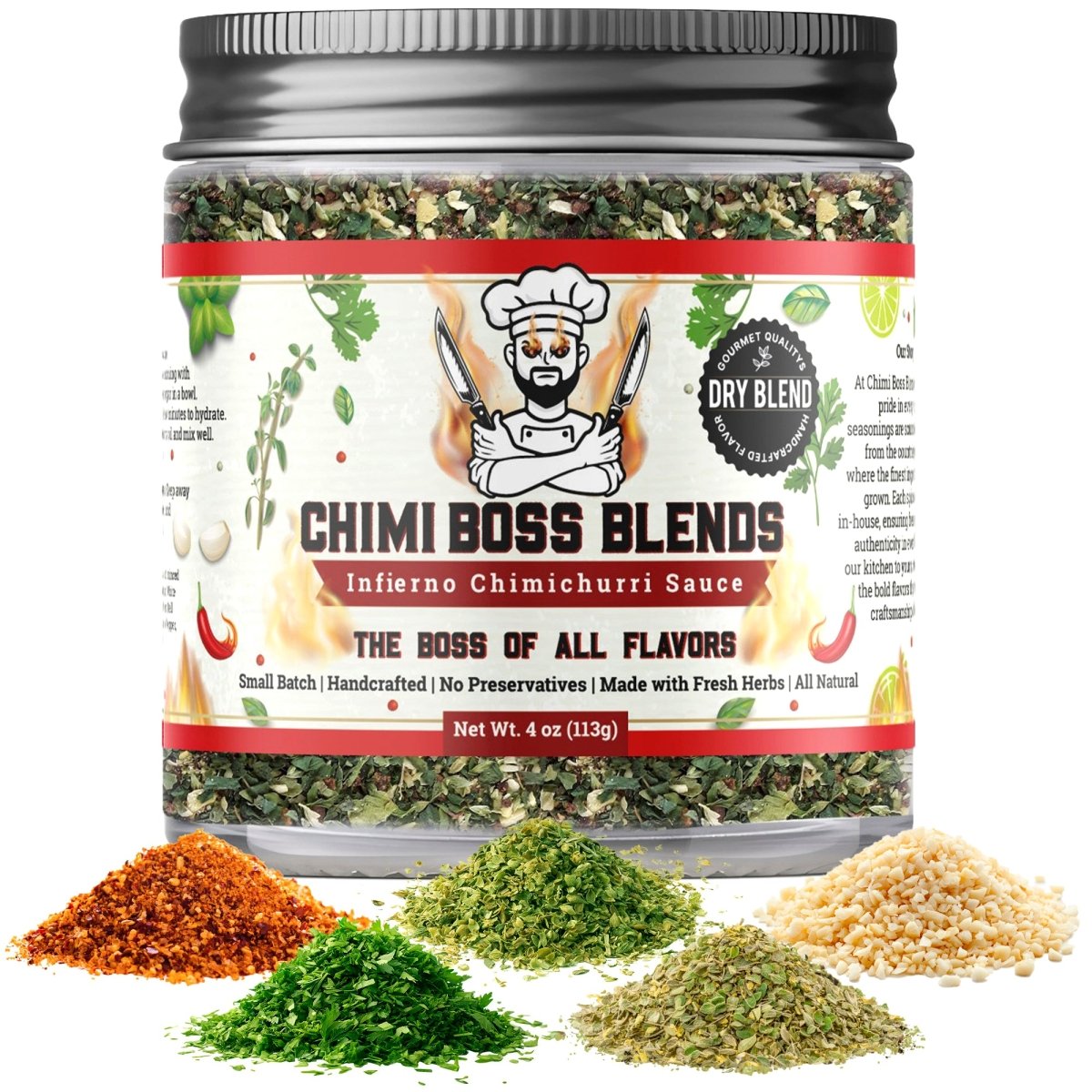 Infierno Chimichurri Dry Blend 4oz - Chimi Boss Blends