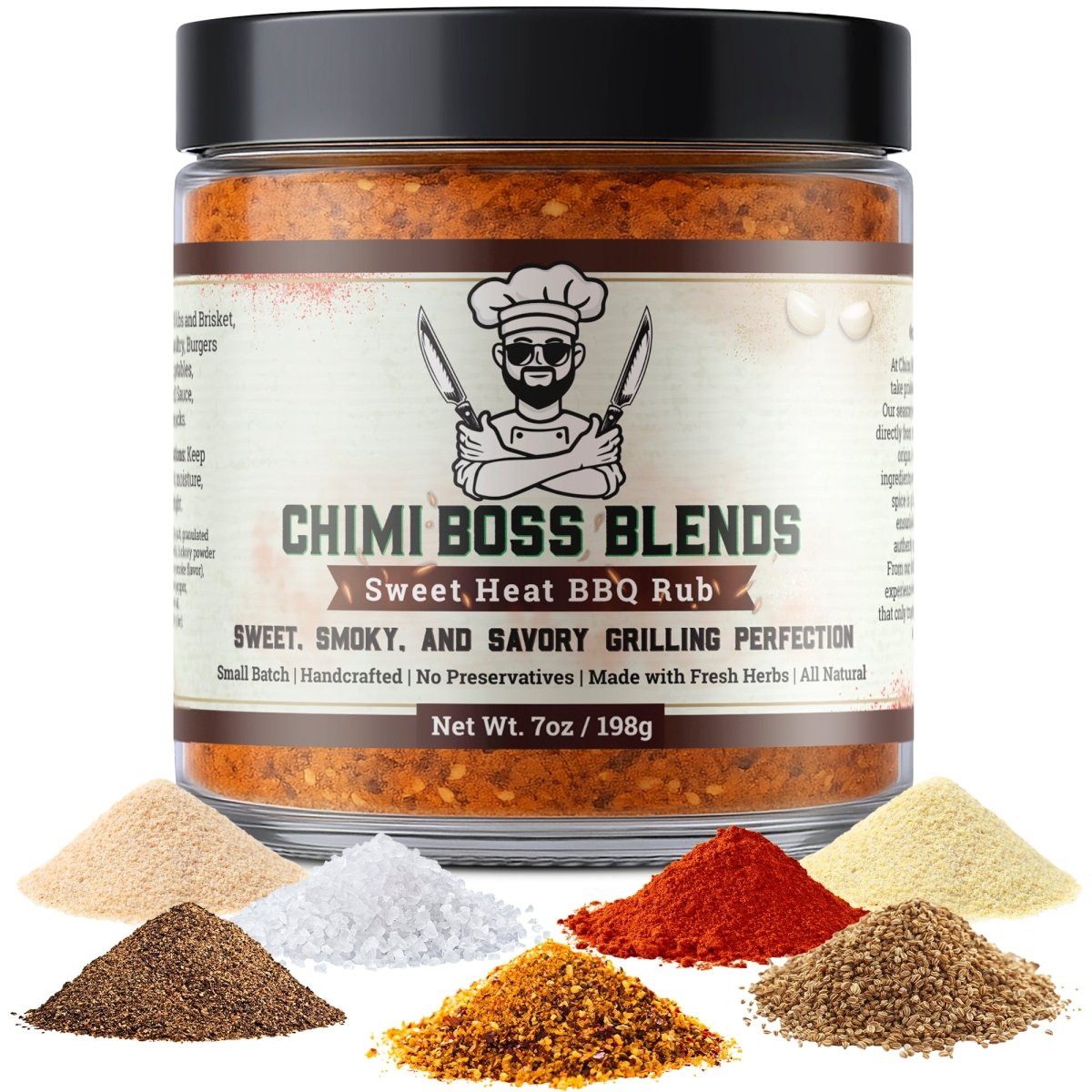 Sweet Heat BBQ Rub 7oz - Chimi Boss Blends