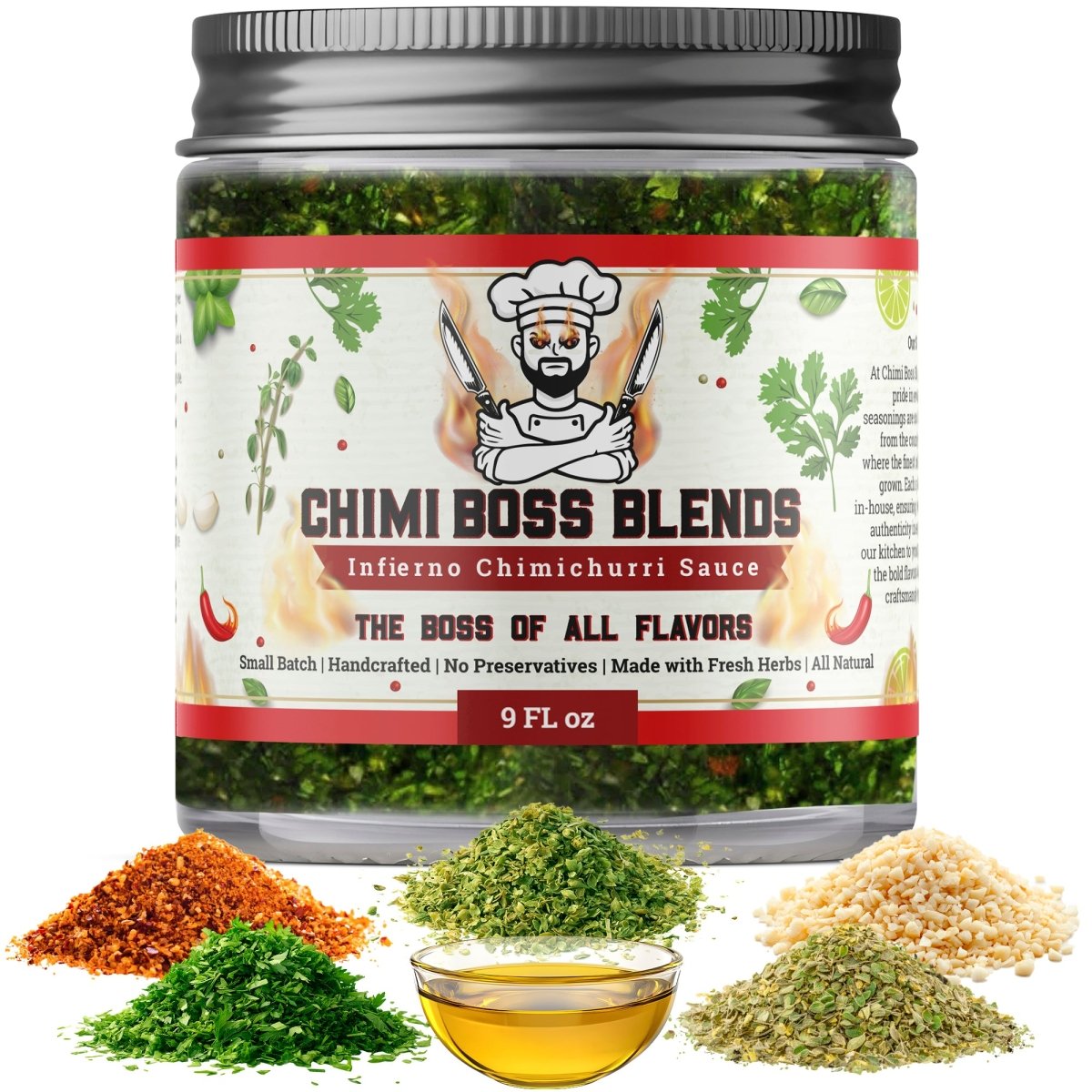 Infierno Chimichurri Sauce 9 oz - Chimi Boss Blends