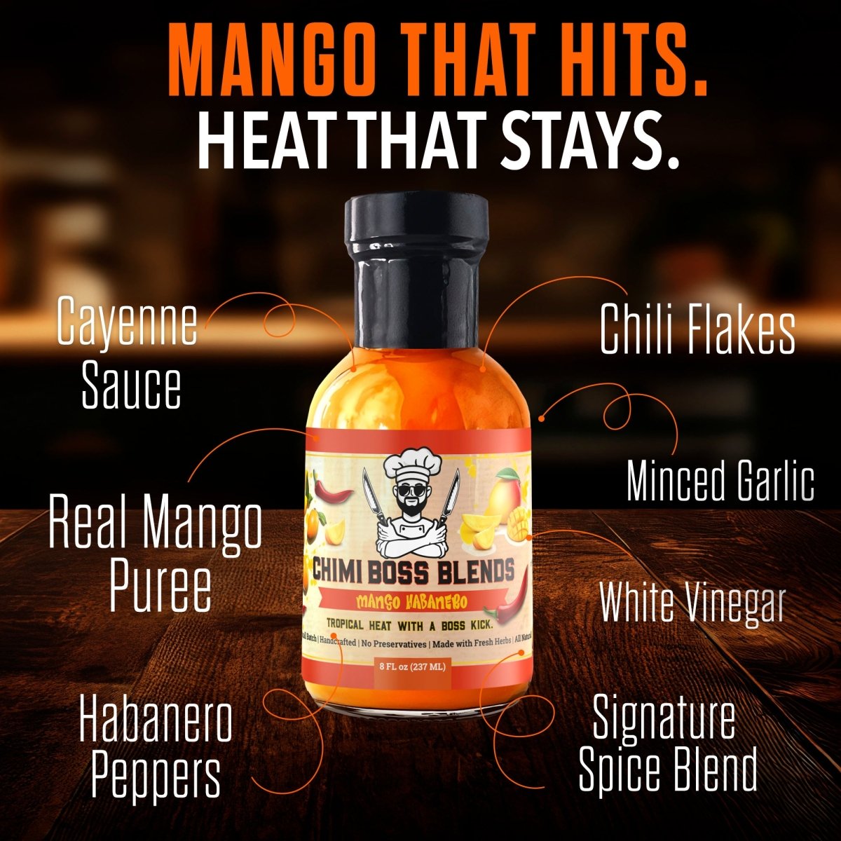 Mango Habanero 8 Fl oz - Chimi Boss Blends