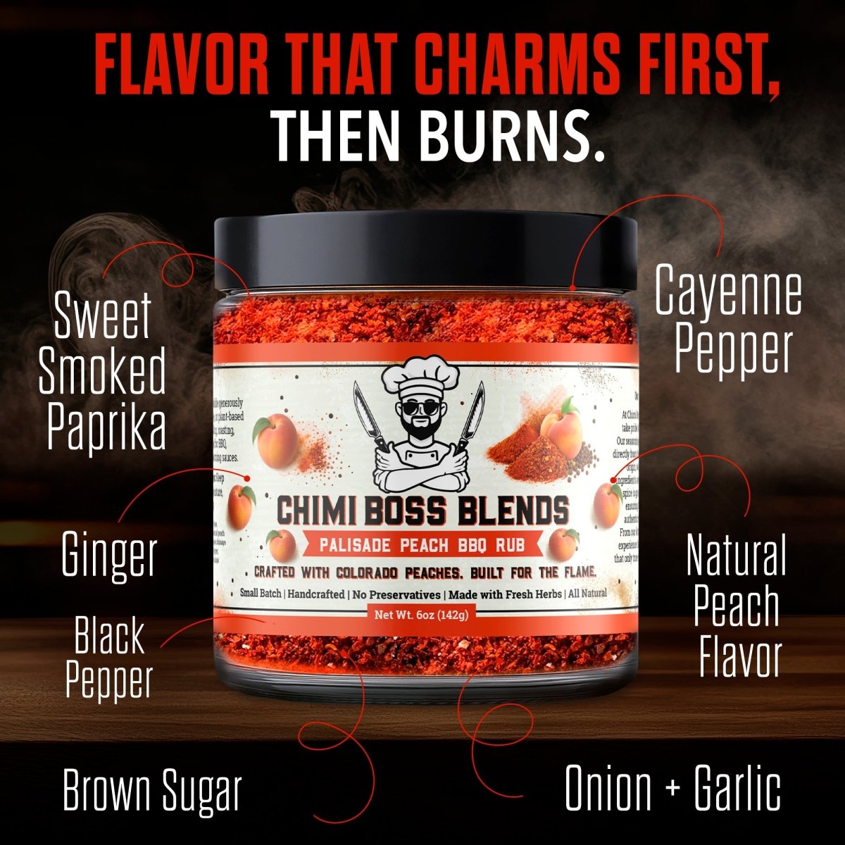 Palisade Peach BBQ 6oz - Chimi Boss Blends