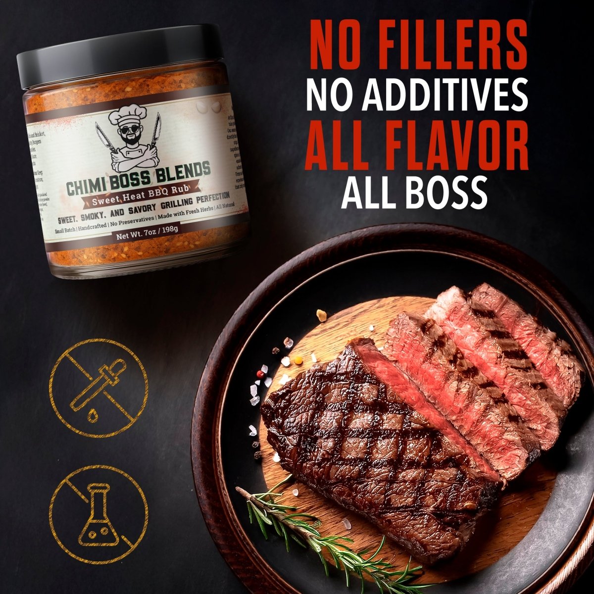 Sweet Heat BBQ Rub 7oz - Chimi Boss Blends