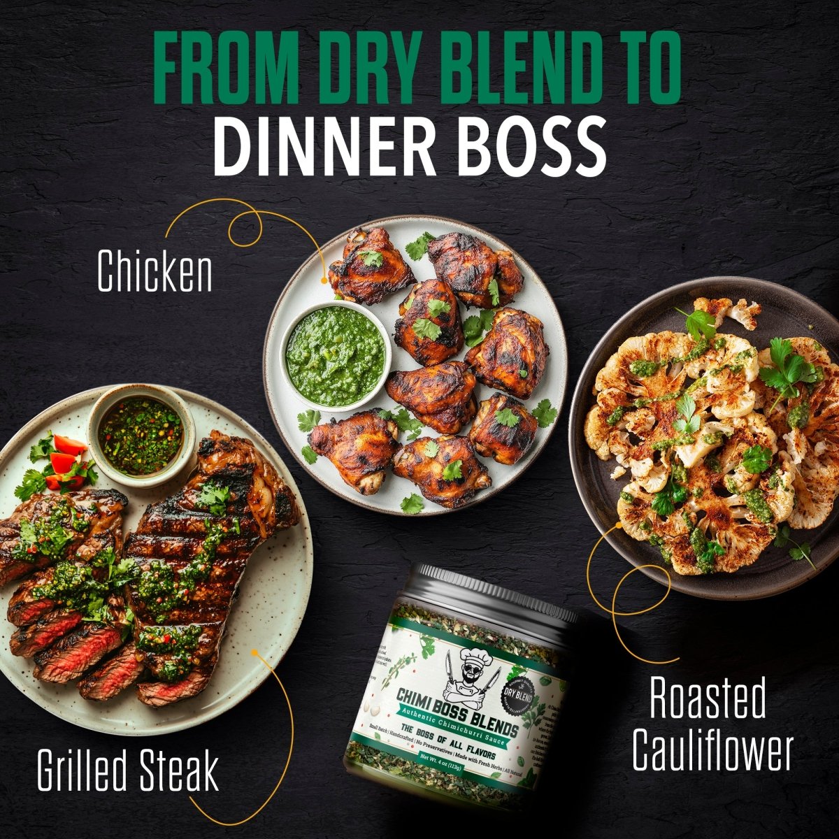 Original Chimichurri Dry Blend 4oz - Chimi Boss Blends