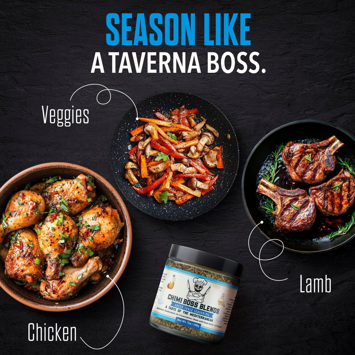 Greek Table Seasoning 7oz - Chimi Boss Blends