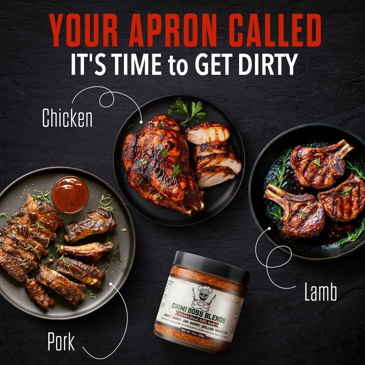 Sweet Heat BBQ Rub 7oz - Chimi Boss Blends