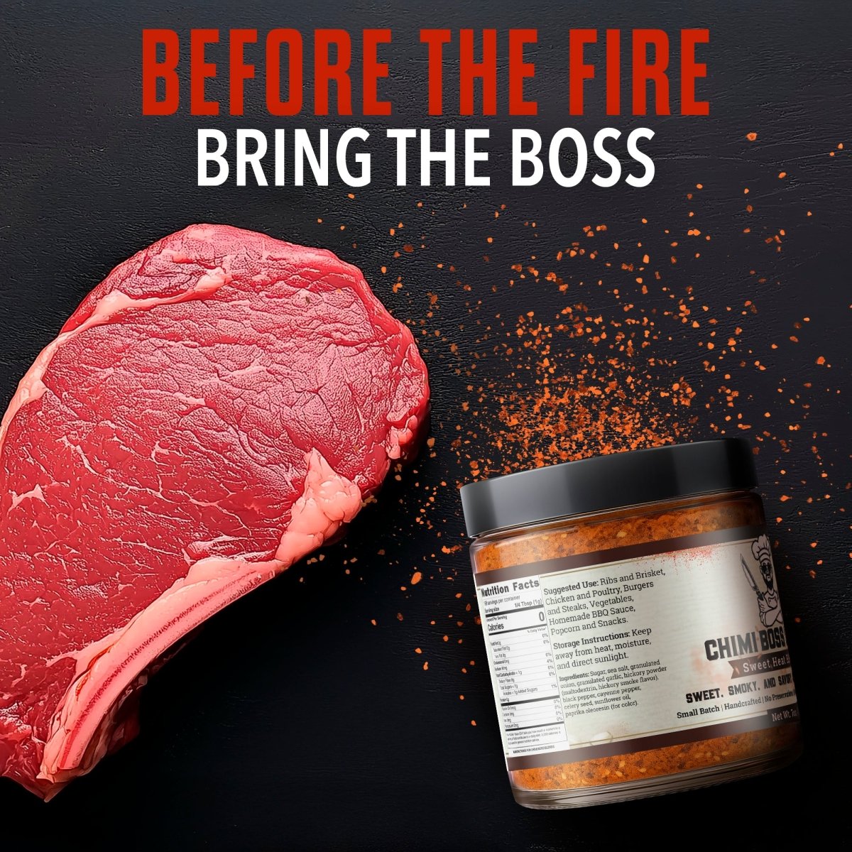 Sweet Heat BBQ Rub 7oz - Chimi Boss Blends
